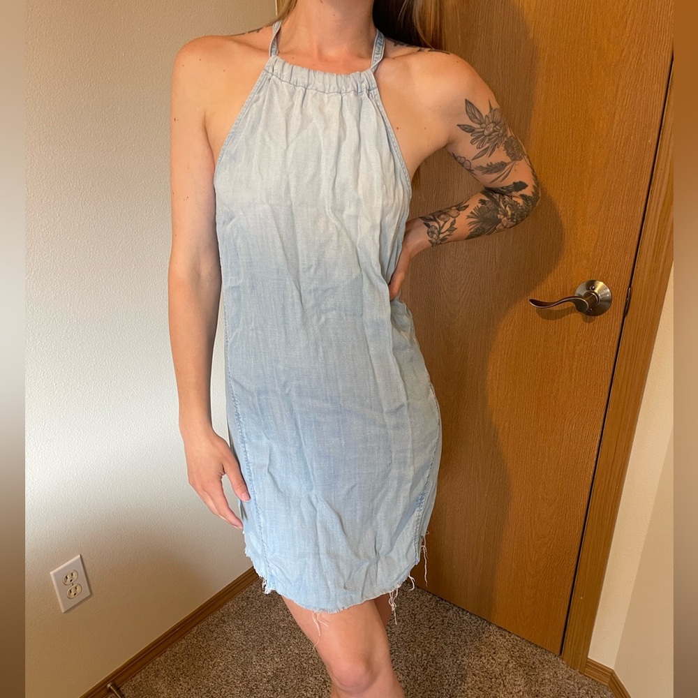 Cloth & Stone Denim Halter Dress